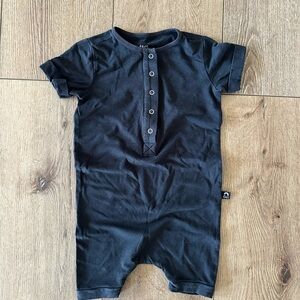 RAGS Black Short Sleeve Button-Up Shorts Romper Size 3/4